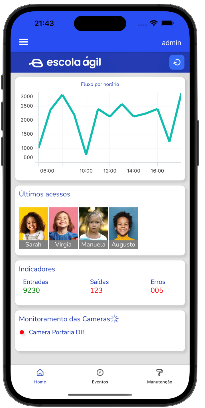 行動裝置上的 Escola Agil 應用程式