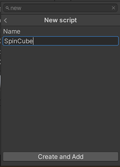 A menu to add a script to a game object in the Unity editor